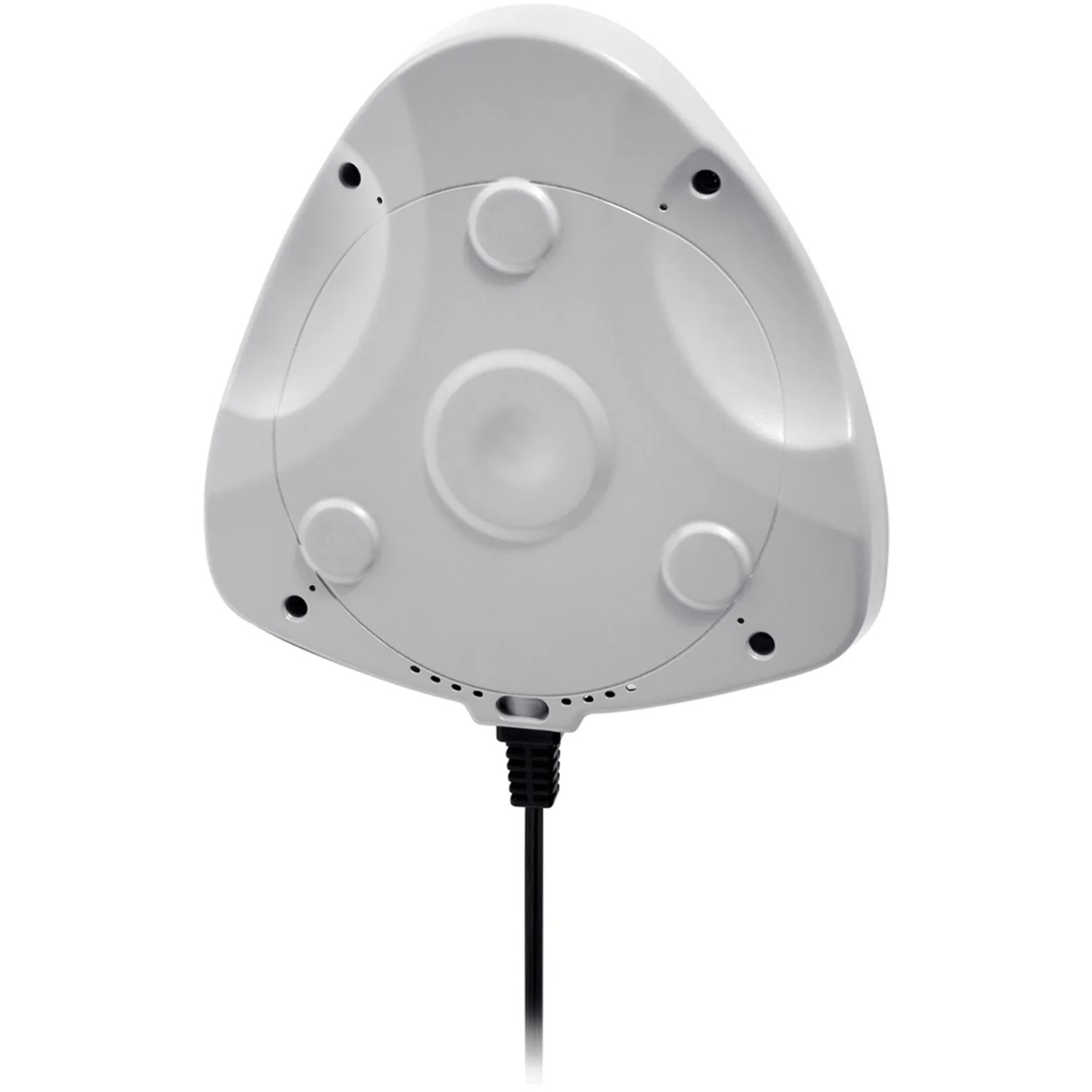 Unterseite der LED Poolbeleuchtung mit magnetischer Wandbefestigung und Stromkabel.