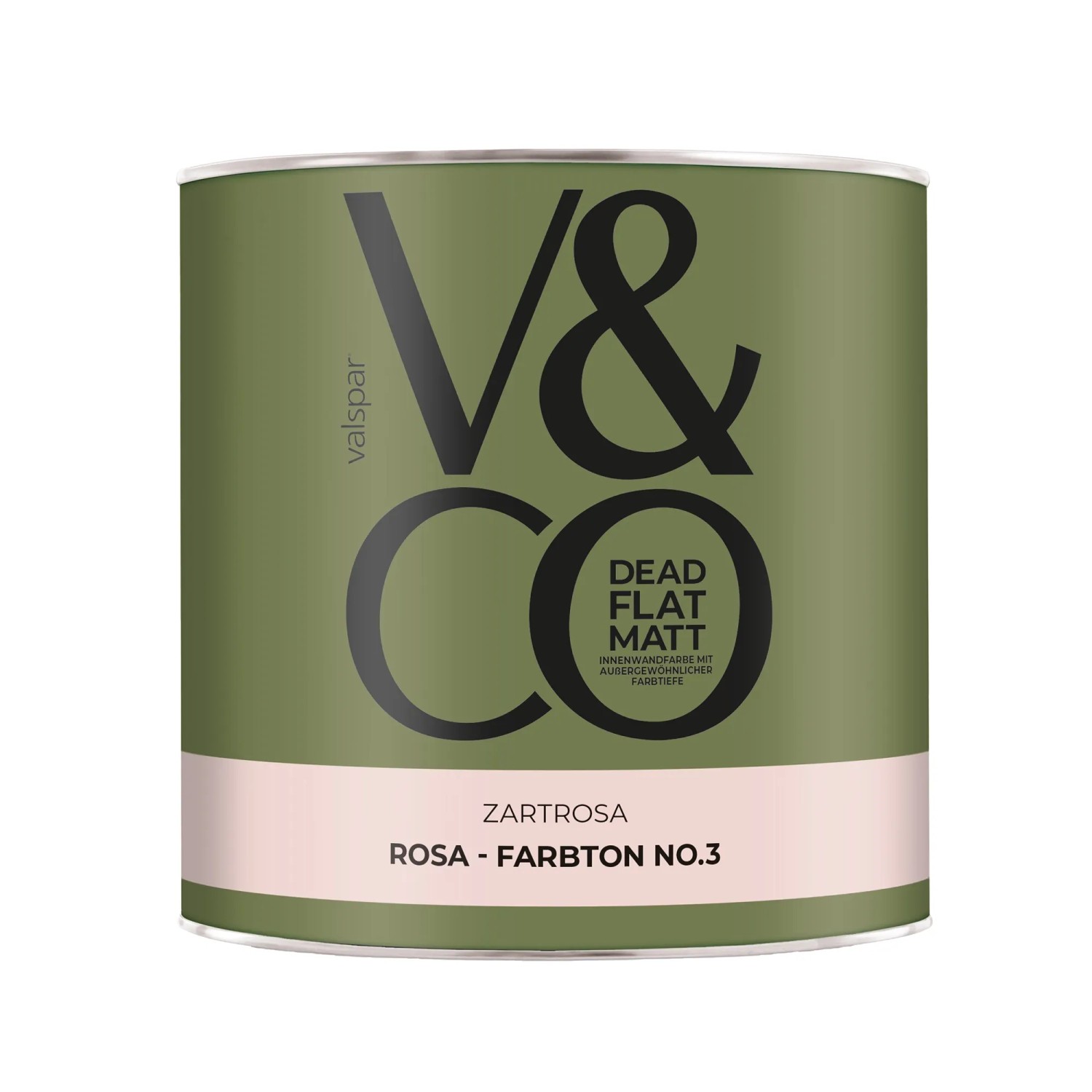 V&CO Premium-Innenfarbe Dead Flat Matt Rosa Farbton 3 Zartrosa 2,5,