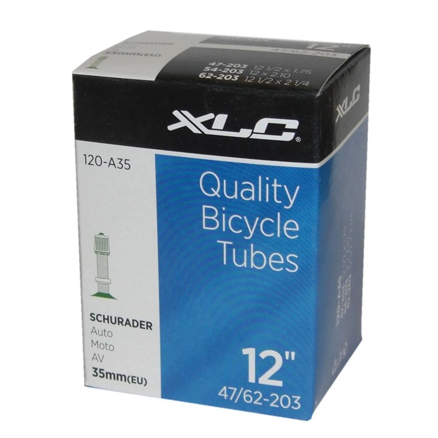XLC Fahrradschlauch 12 1/2 x 2 1/4 47/62-203 AV 33 mm