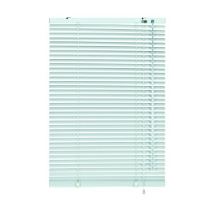 Weiße Gardinia Aluminium Jalousie, 60x130 cm, für Fenster, mit Zugschnur und Wendestab.