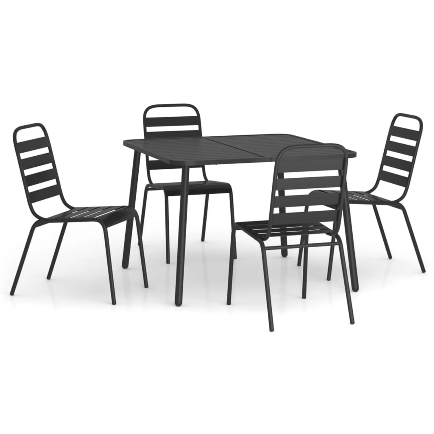 vidaXL 5-Tlg Garten-Essgruppe Anthrazit Stahl 3187989 günstig online kaufen