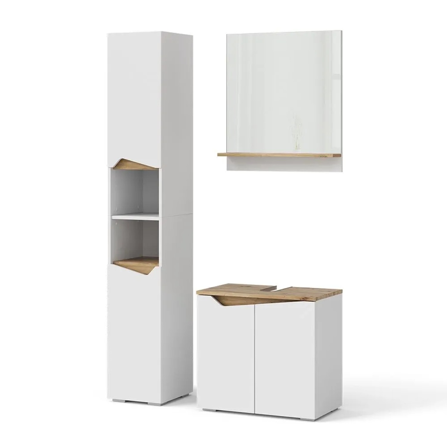 Vicco Badmöbel-Set Marelle Weiß/Artisan-Eiche 60 x 58 3-teilig