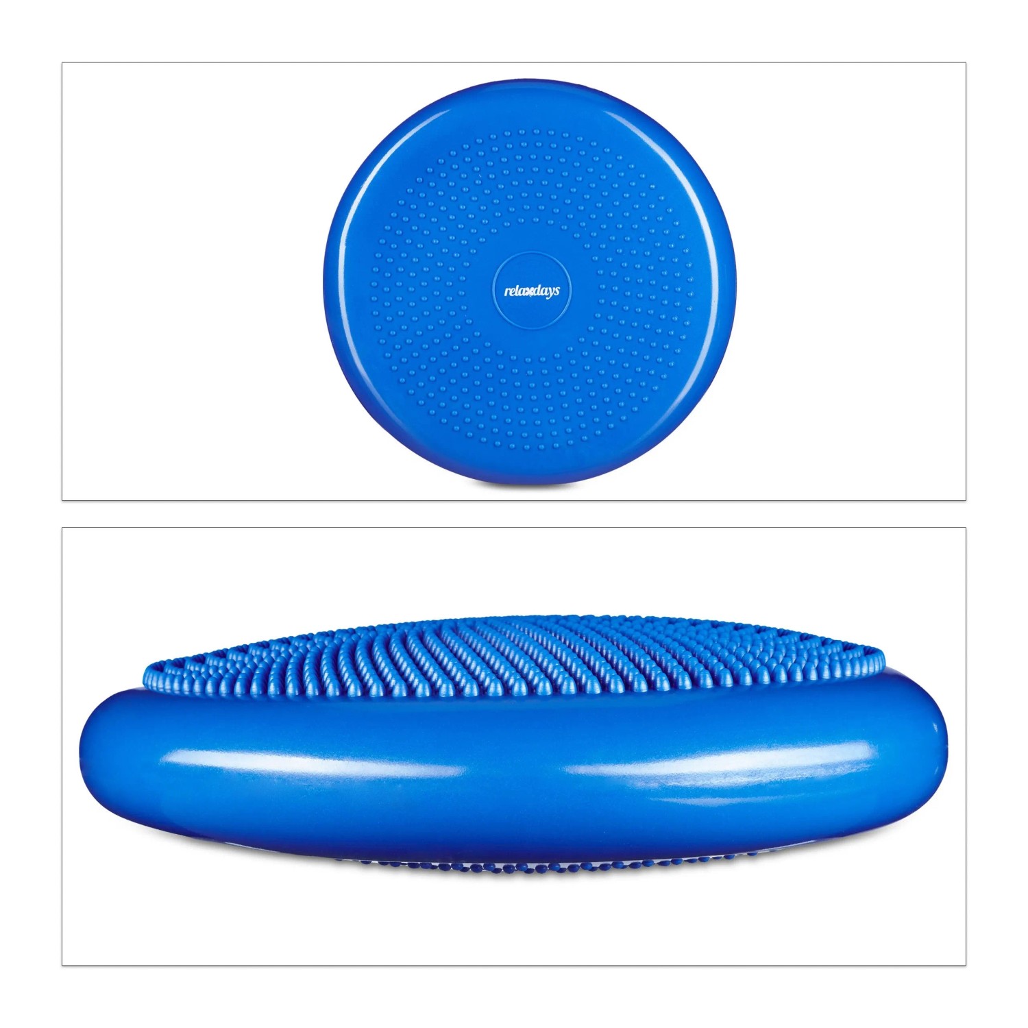 Relaxdays Balancekissen Kunststoff Blau mit Luftpumpe 33 cm 1 kg