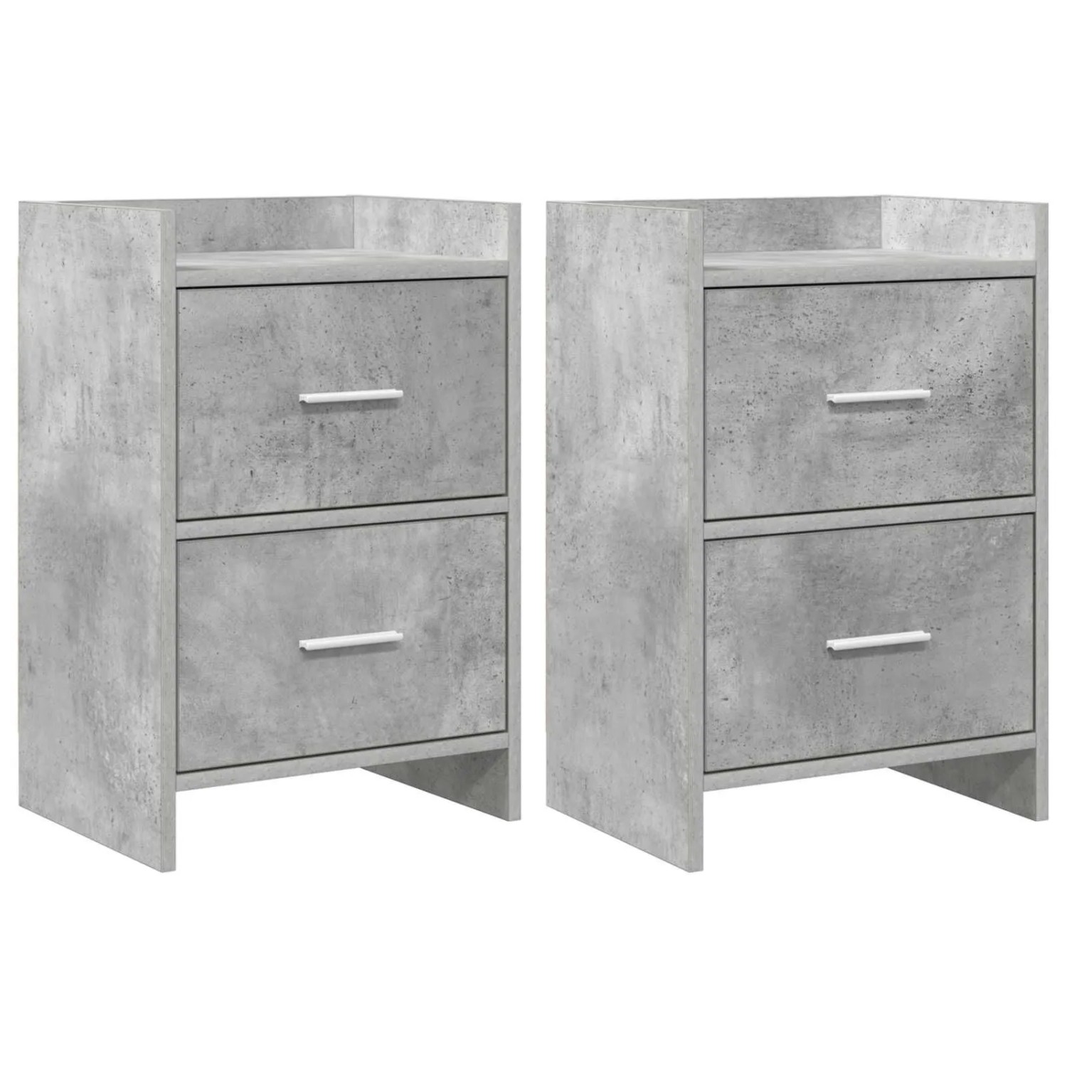 vidaXL Nachttische 2 Stk Betongrau 40 x 30 x 60 cm Holzwerkstoff 8010970
