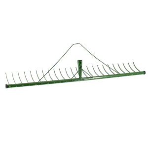 Galaflor Heurechen mit 24 Zinken aus pulverbeschichtetem Stahl, grün.