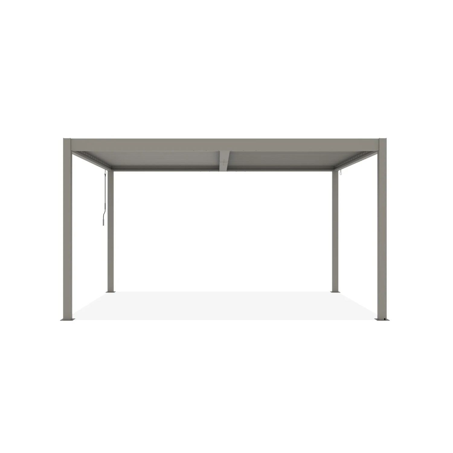 Freistehende Cazeboo Piana Bioklimatische Pergola 4x3m in Taupe aus Aluminium.