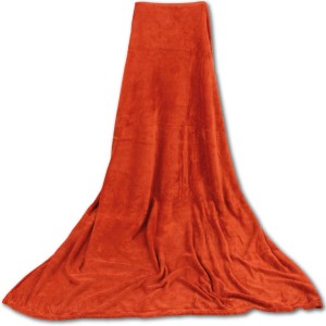 Bestgoodies Mikrofaser Decke, Terracotta-Ocker, 80x120cm. Kuschelig weiche Wohndecke.