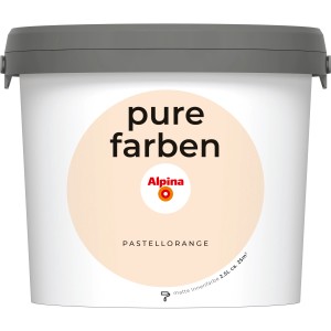 Eimer Alpina Wandfarbe Pure Farben Pastellorange, 2,5 l, matte Innenfarbe.