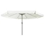 vidaXL Gartenparasol, weiß und schwarz, 395x395x245 cm. Sonnenschirm mit Stahlrahmen und Polyesterbespannung.