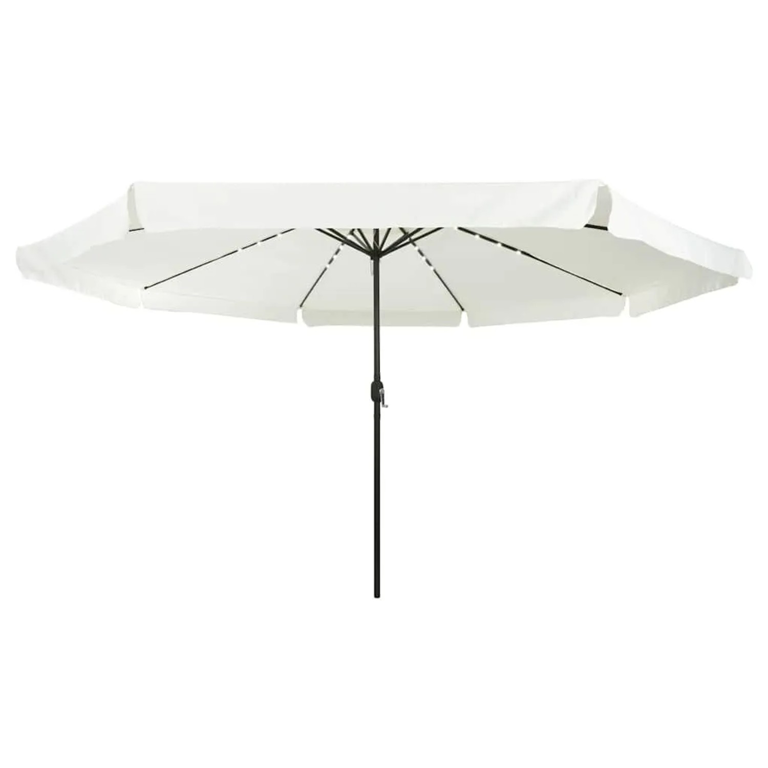 vidaXL Gartenparasol, weiß und schwarz, 395x395x245 cm. Sonnenschirm mit Stahlrahmen und Polyesterbespannung.