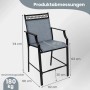 2er Set blaue Gartenstühle von Costway mit schnelltrocknendem Stoff und schwarzem Metallgestell.