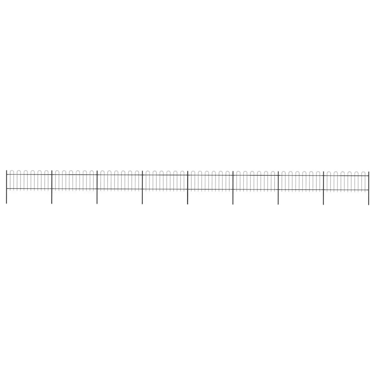 vidaXL Gartenzaun mit Rundbogen Stahl 1426 x 80 cm Schwarz 277654 günstig online kaufen