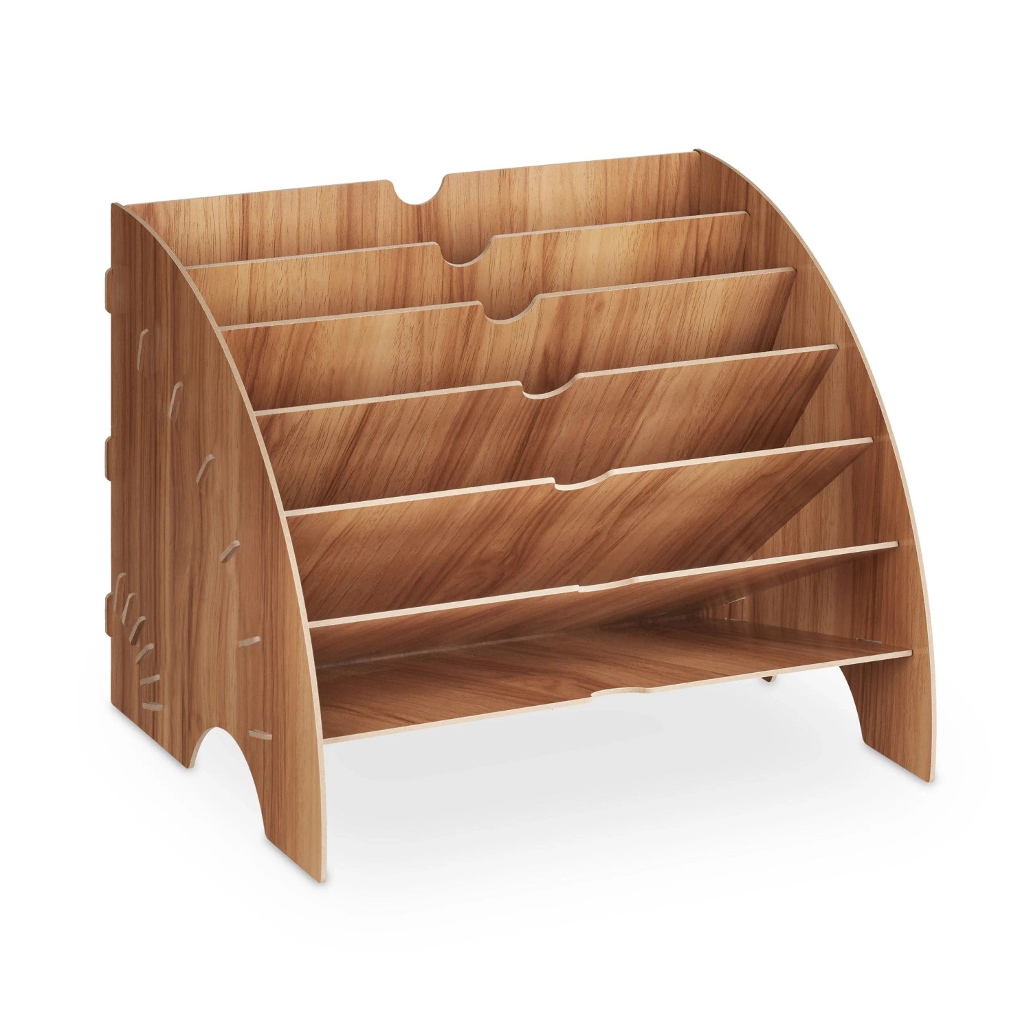 Relaxdays Dokumentenablage MDF Dunkelbraun 6 Fächer 27 cm x 34 cm x 27 cm 1,6 kg