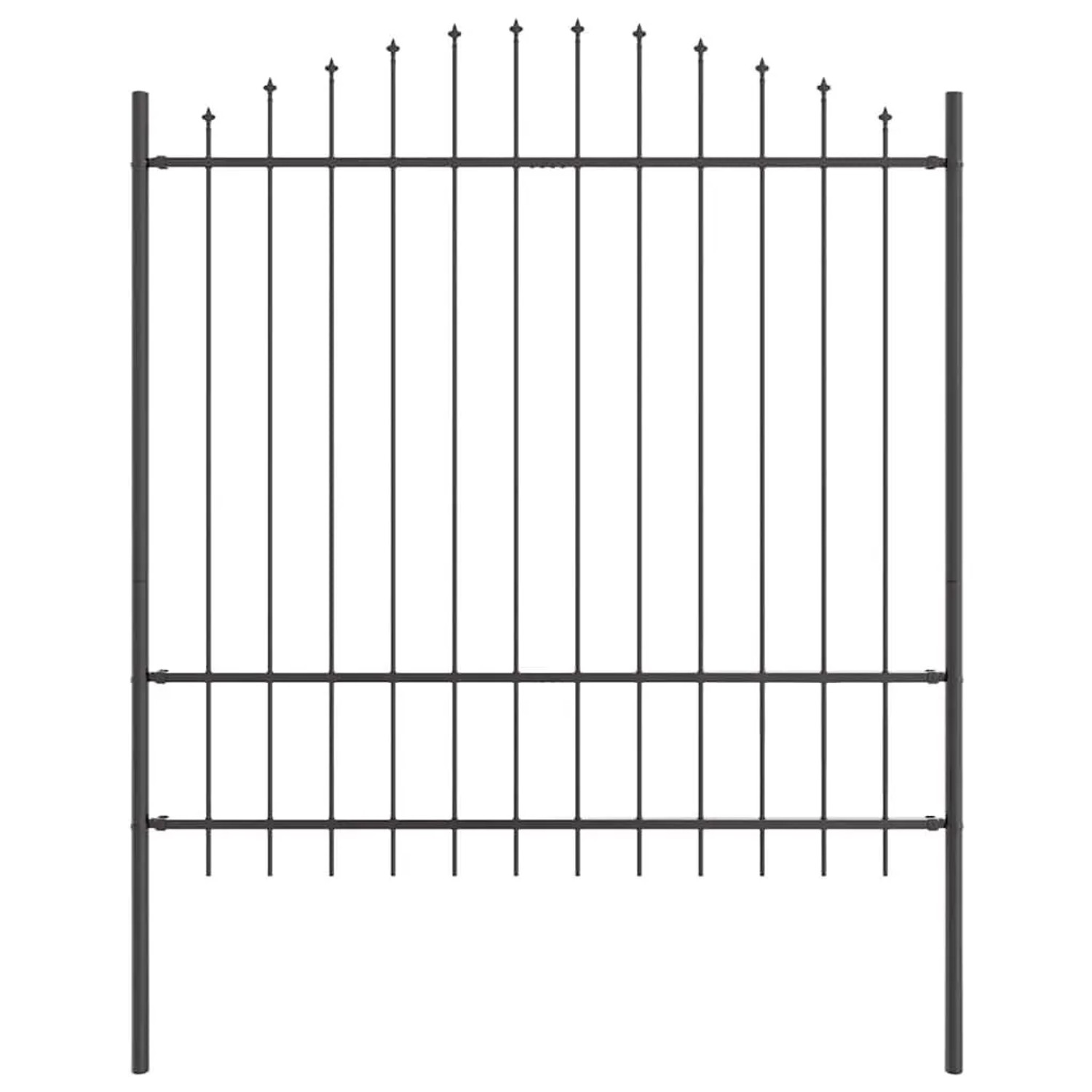 vidaXL Gartenzaun Grau 680 x 175 cm Pulverbeschichteter Stahl 3360110 günstig online kaufen