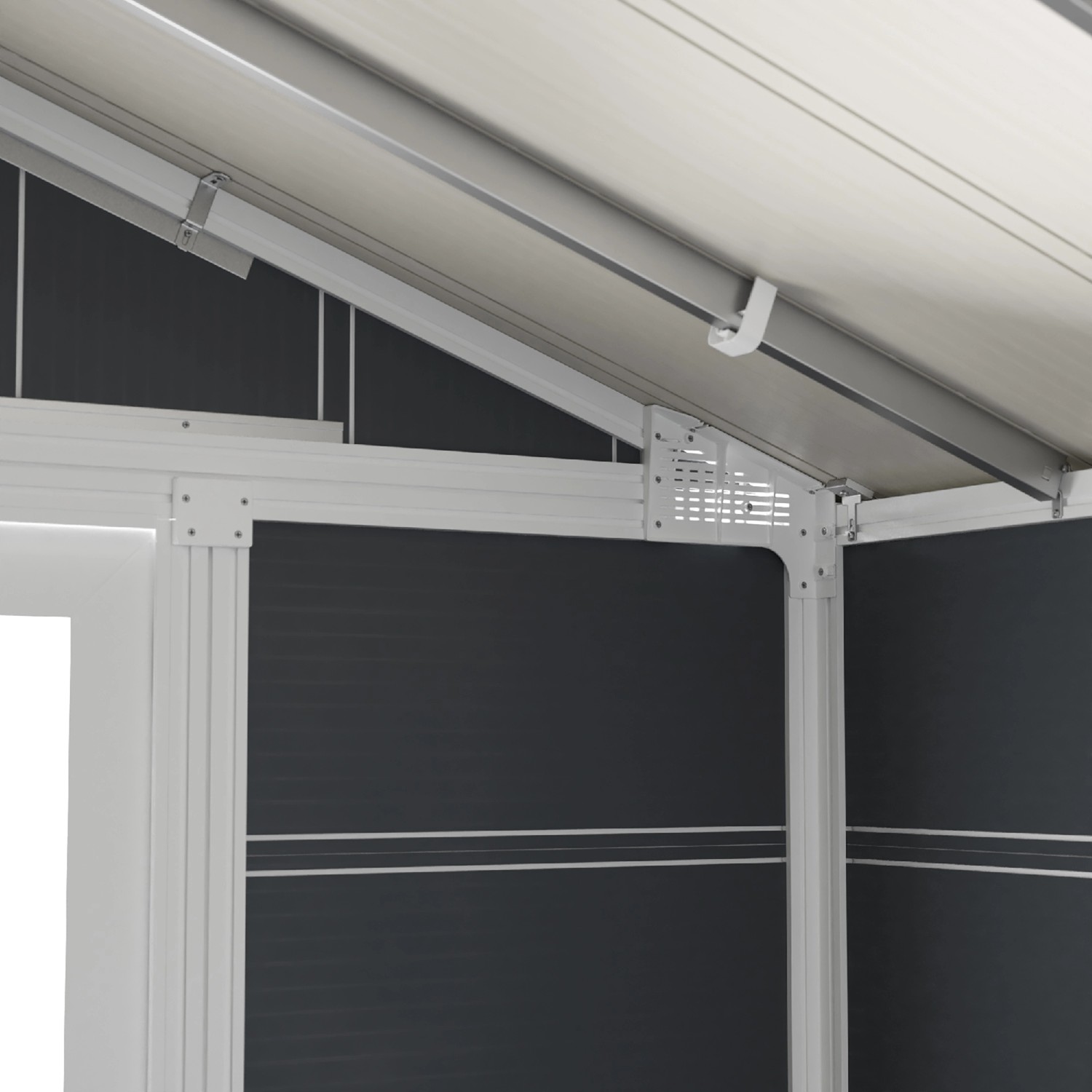 Grosfillex Kunststoff-Gartenhaus Deco Domizil 7,5 Dunkelgrau-Weiß 7,5 m²_8