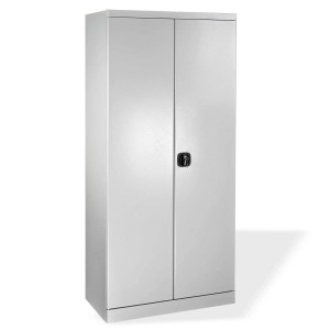 Lichtgrauer PROREGAL Aktenschrank mit 2 Türen und Schloss, 179x80x41 cm.