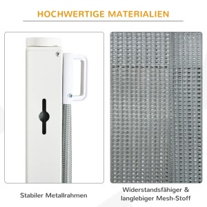 Detailansicht: PawHut Türschutzgitter ausziehbar mit stabilem Rahmen und Mesh-Gewebe.