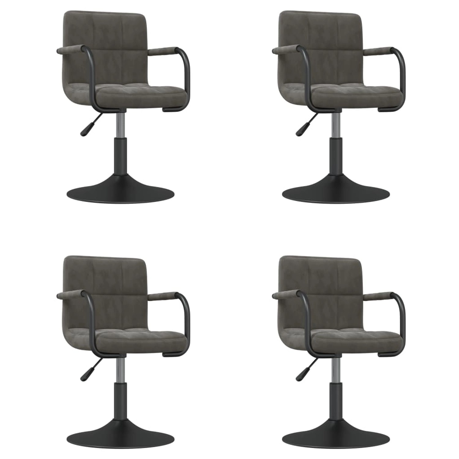 vidaXL Esszimmerstühle 4 Stk Drehbar Dunkelgrau Samt 3087920 günstig online kaufen