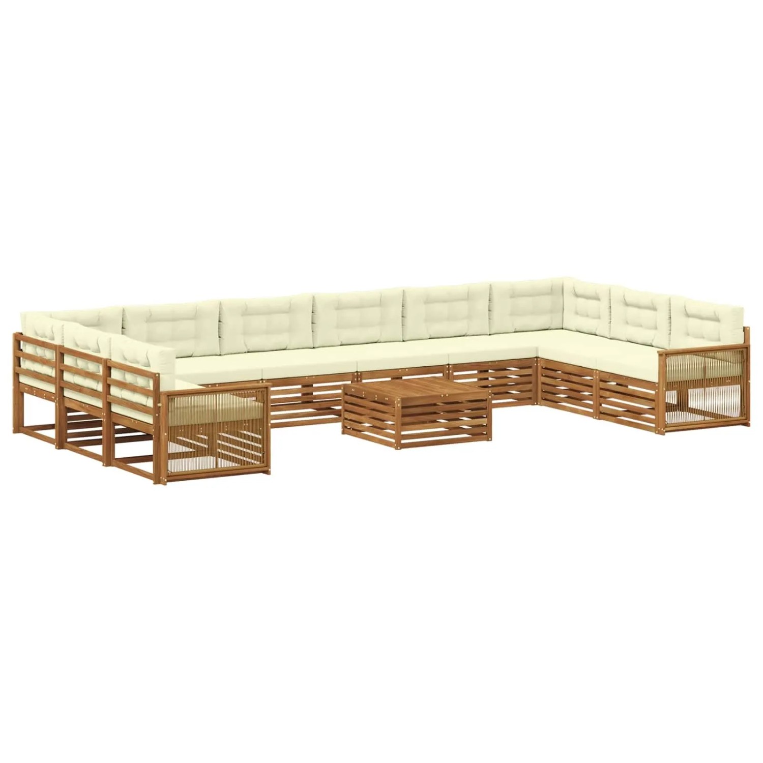vidaXL Sofagarnituren mit Kissen 11 Stk Massivholz Akazie 3383928