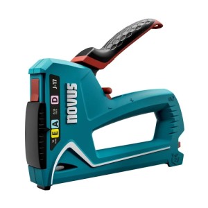 Novus Handtacker J-17 in Türkis mit schwarzem, ergonomischem Griff für Feindraht- & Flachdrahtklammern & Nägel.