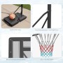 SPORTNOW Basketballständer mit schwarzer Basis, Ballhalterung, stabilem Stahlrahmen, bruchsicherer Rückwand und reißfestem Netz.