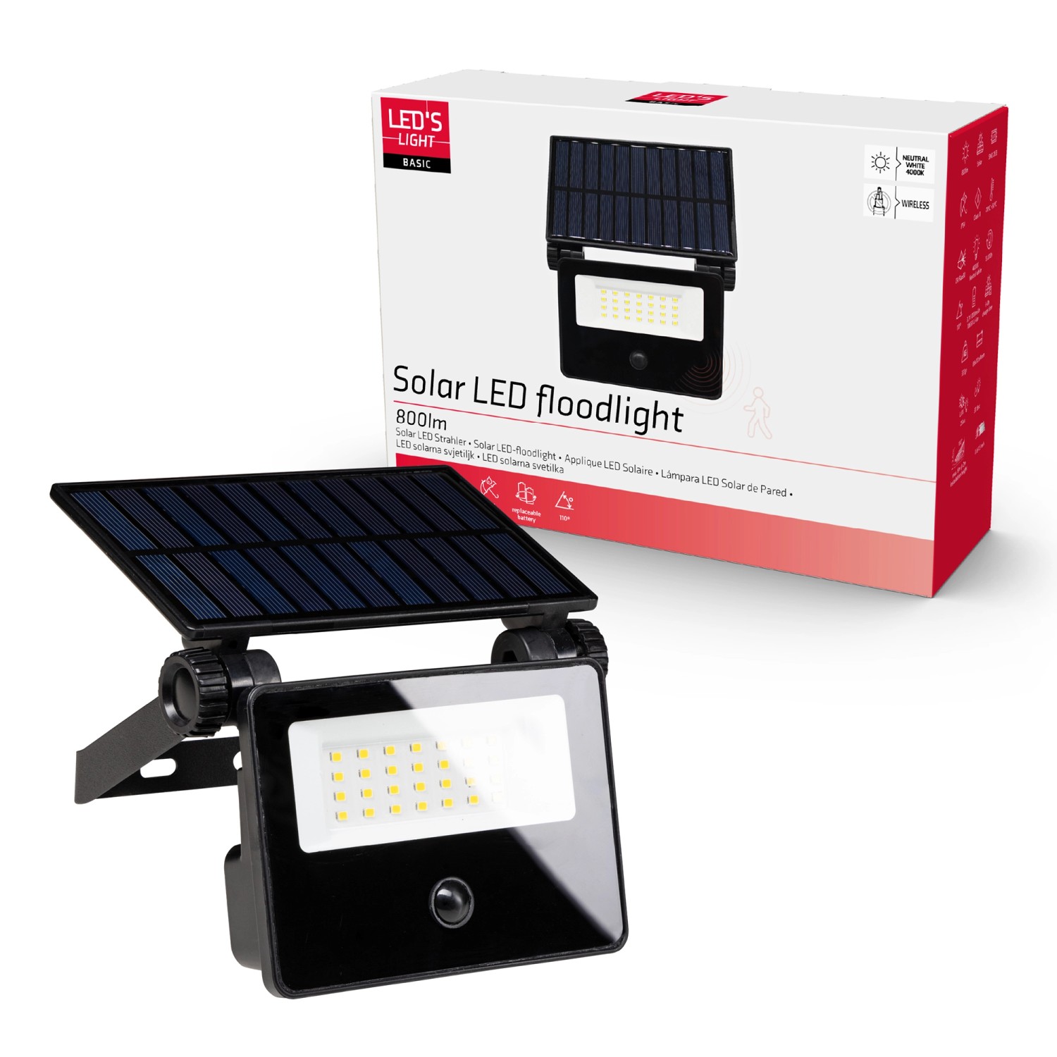 Solarstrahler 800lm 4000K mit IP54 Sensor günstig online kaufen
