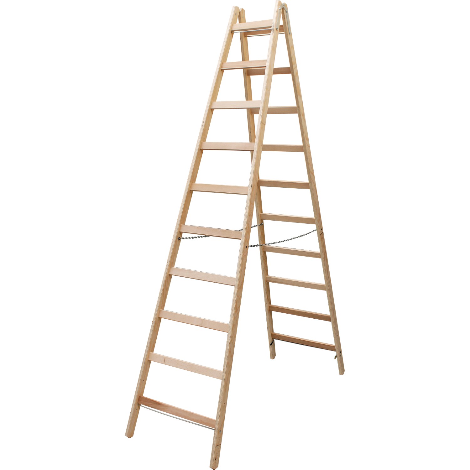 Krause Stabilo Sprossen-Doppel-Leiter Holz 2 x 10 Sprossen