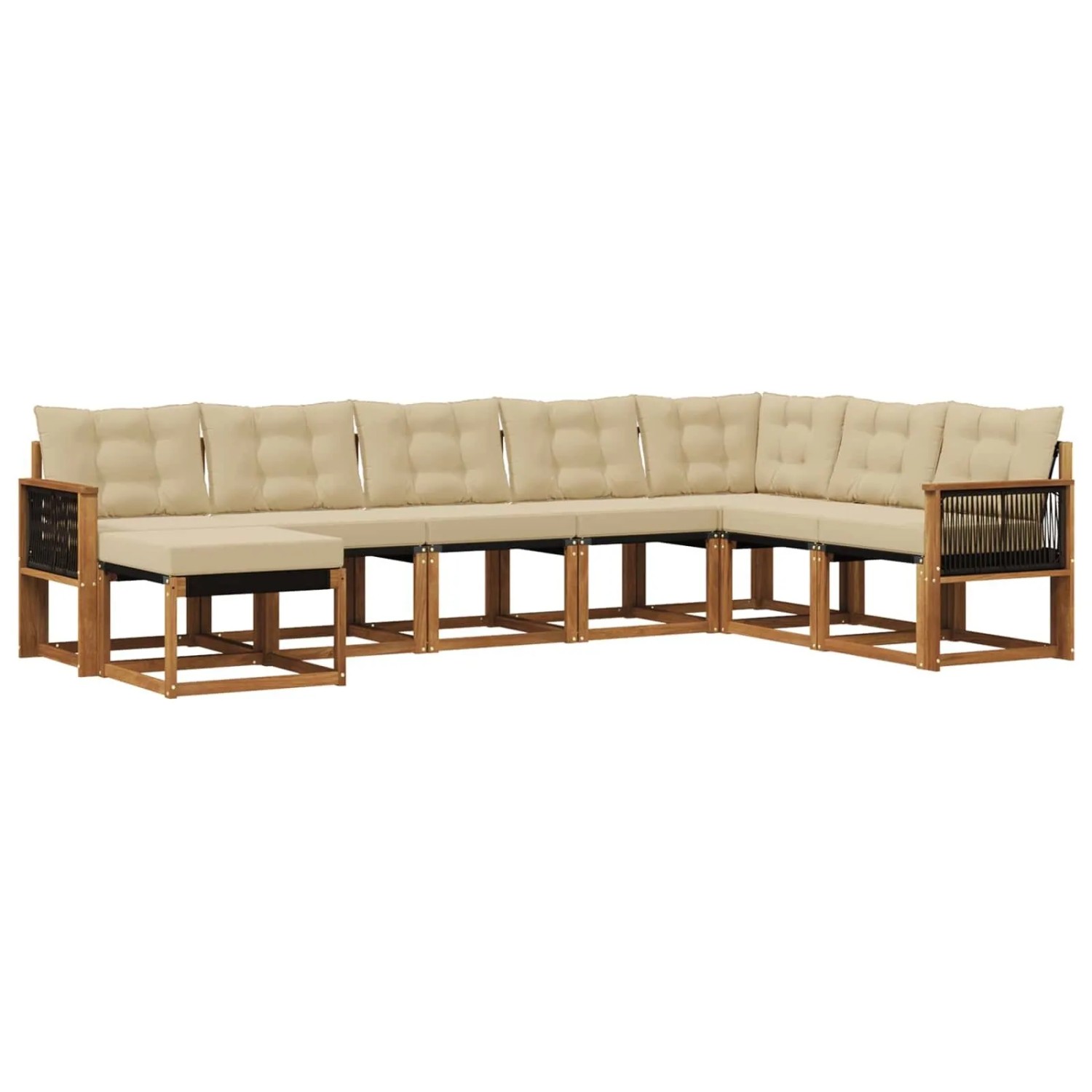 vidaXL Outdoor-Sofagarnitur mit Kissen 8 Stk Natur und Beige 3382145