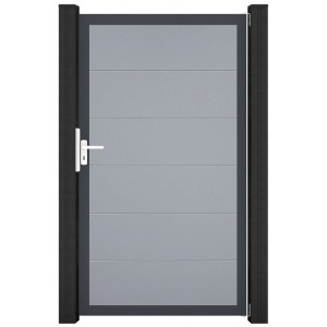 GroJa Steckzaun Tor BasicLine Universal-DIN DB Silbergrau, Ansicht von vorn.