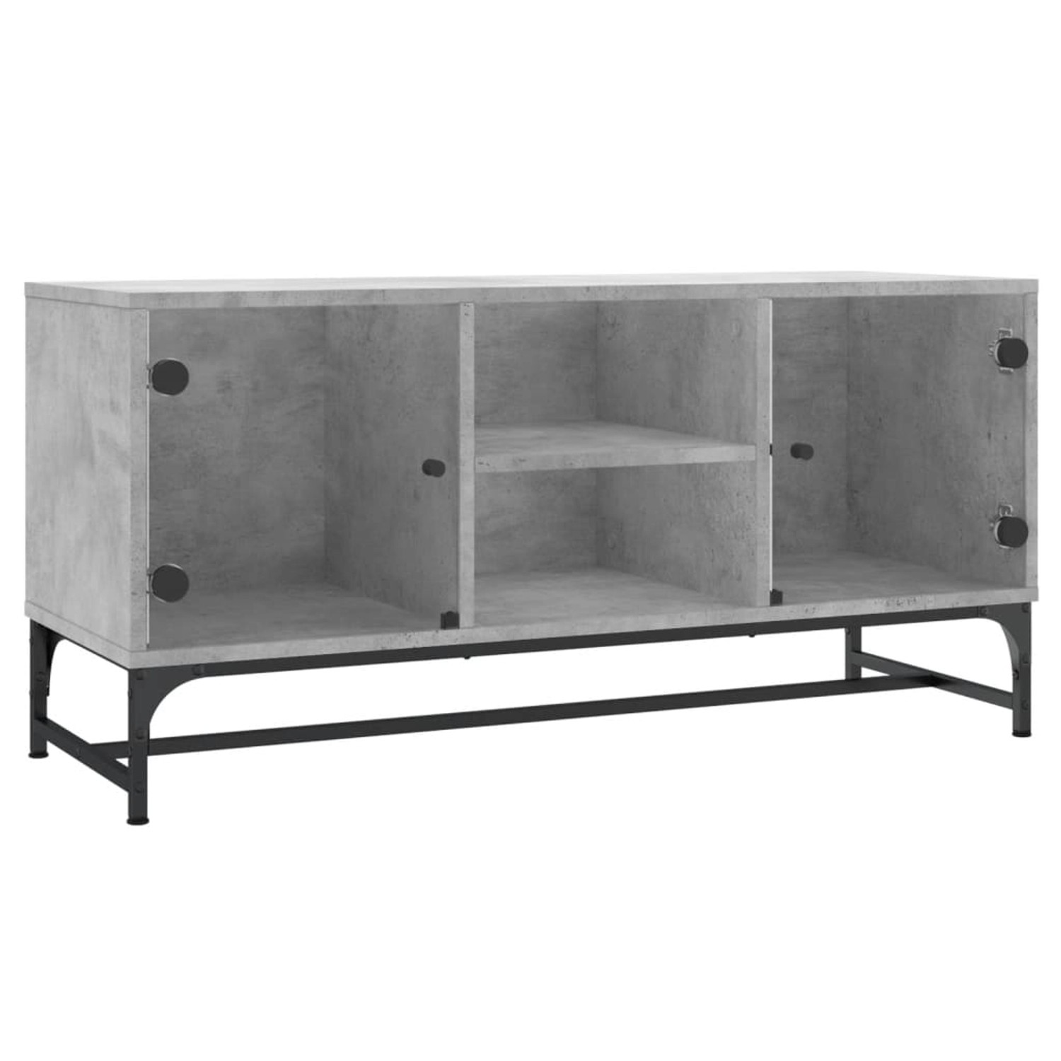 vidaXL TV-Schrank mit Glastüren Betongrau 102x37x50 cm 836535 günstig online kaufen