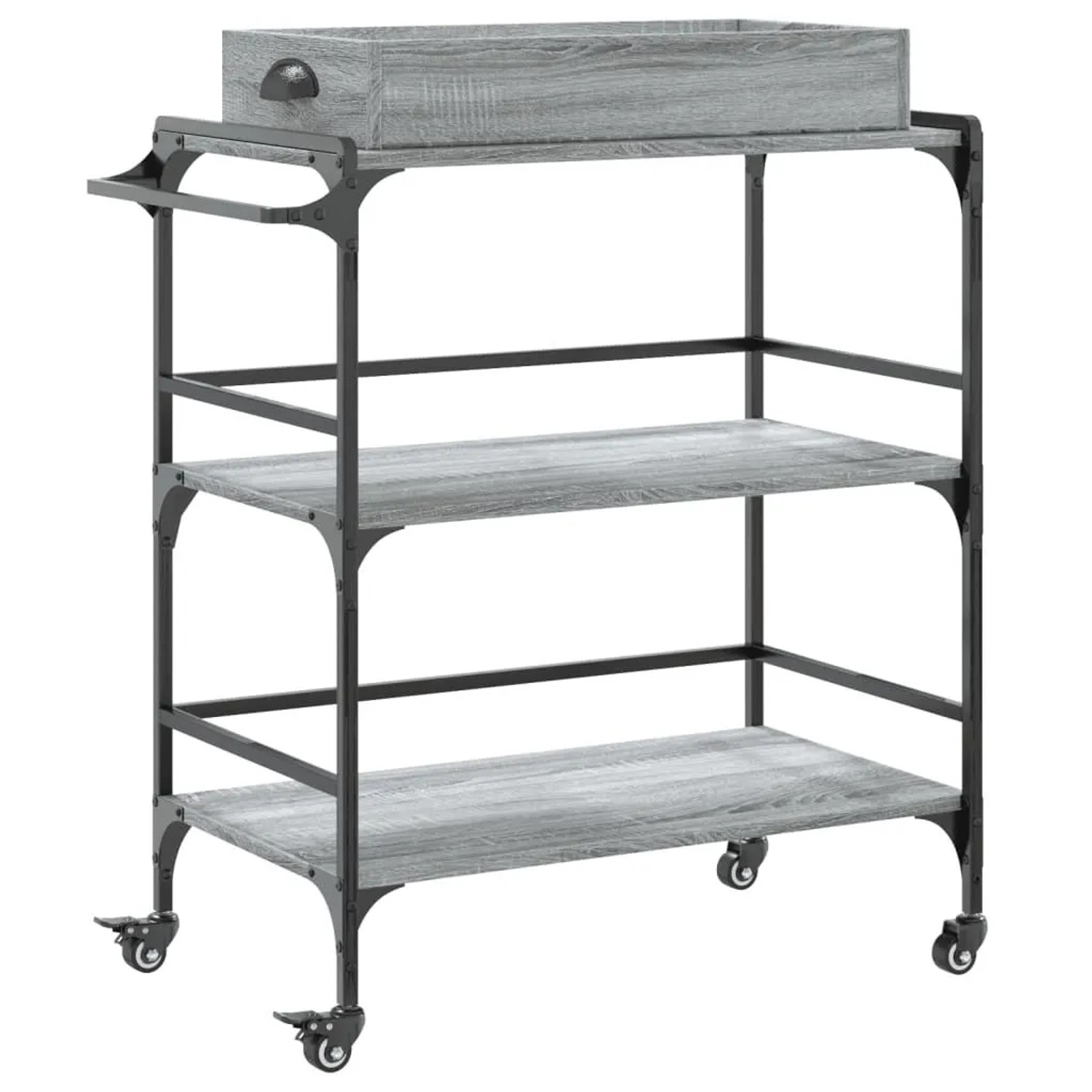 vidaXL Küchenwagen Grau Sonoma 81,5x41x92,5 cm Holzwerkstoff 842344
