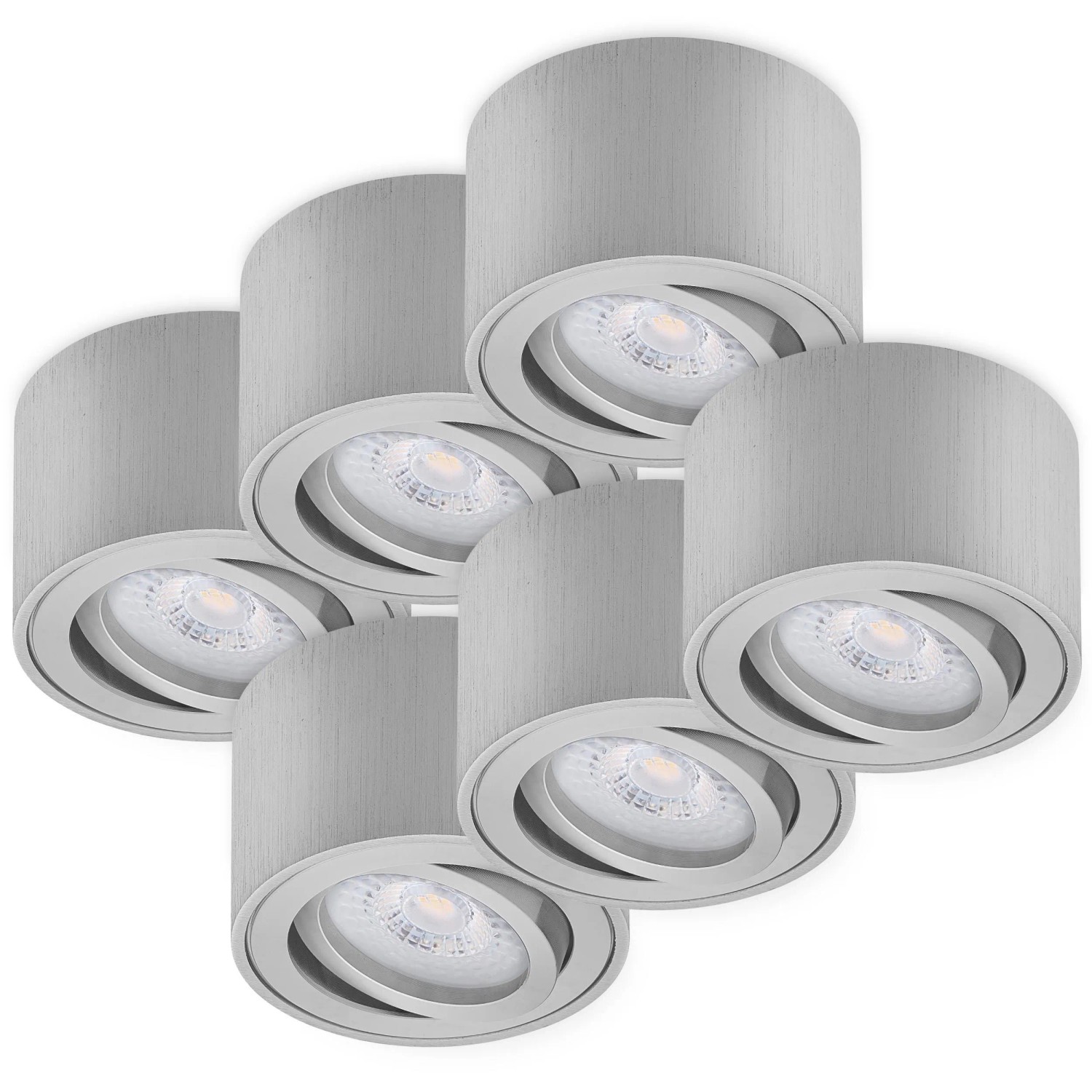 Oktaplex 6er Set Aufputz Spot Lile S Schwenkbar inkl. LED-Module Warmweiß 3 günstig online kaufen