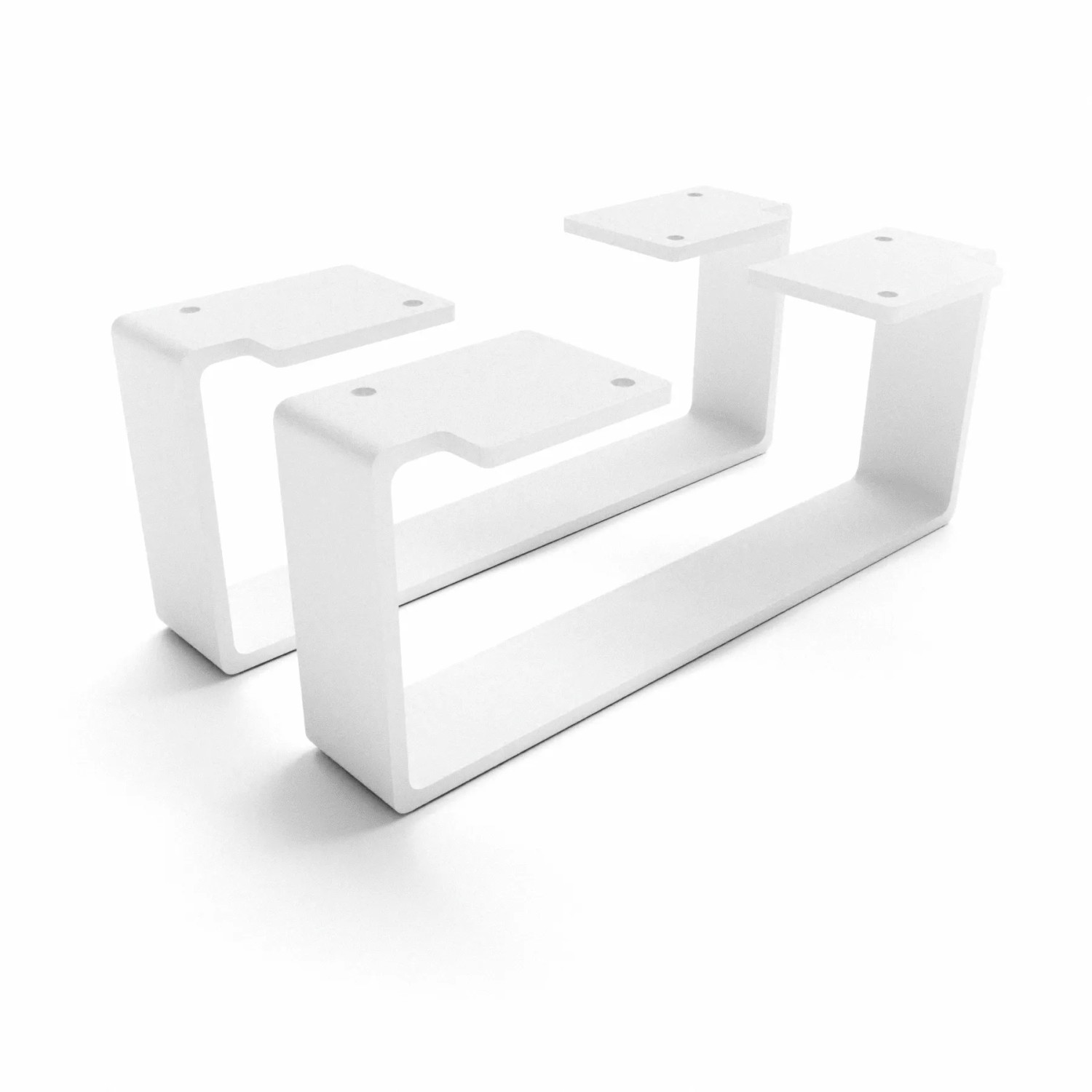 HEVVA Möbelfüße LUXEMBURG 10 cm Hoch 25 cm Tief 2er Set Weiß