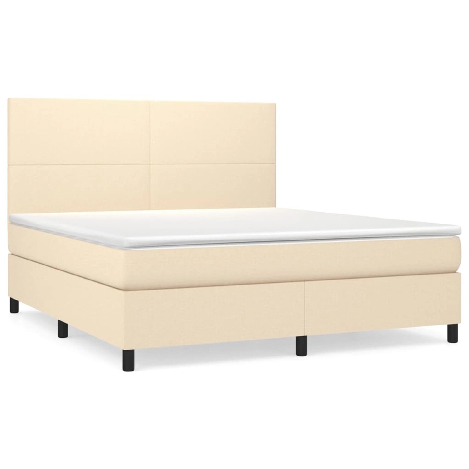 vidaXL Boxspringbett mit Matratze Creme 160x200 cm Stoff 3141630 günstig online kaufen