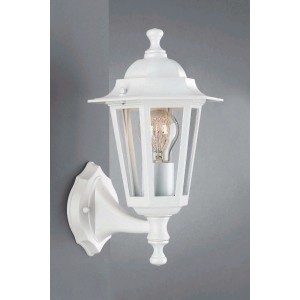 Weiße Außenwandleuchte Molinella im klassischen Design für den Außenbereich.