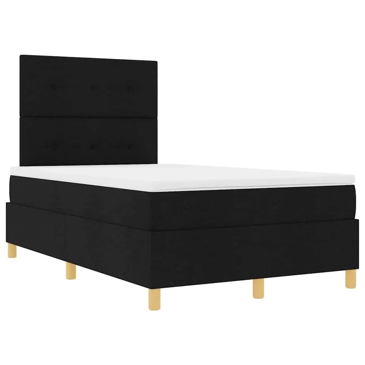 vidaXL LED Boxspringbett mit Matratze Schwarz 120 x 190 cm Stoff 3343084 günstig online kaufen