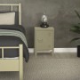 ML-Design Nachttisch in Olive aus Stahl im Industriedesign mit Tür und Lüftungsschlitzen.