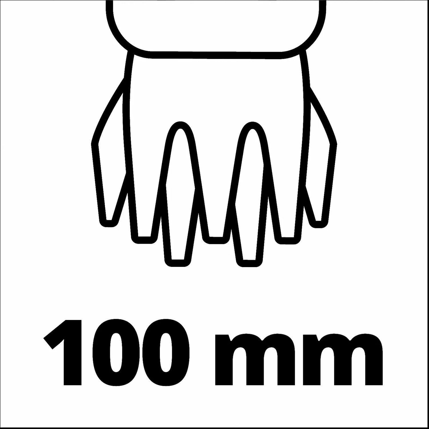 Symbol für 100 mm Schnittbreite der Einhell Akku-Grasschere GC-CG 18/1 Li.