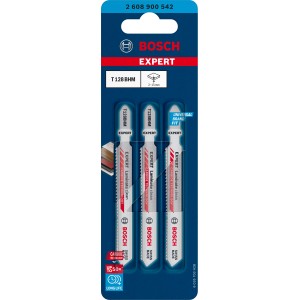 Bosch Stichsägeblätter Expert T 128 BHM Laminate Clean, 3er-Pack.