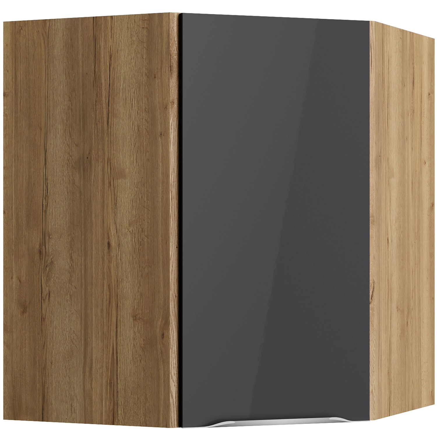 Optifit Eckoberschrank Linus984 60/60 cm x 70,4 cm x 34,9 cm Anthrazit-Wild günstig online kaufen