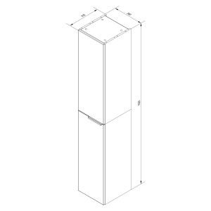 Fackelmann Bad-Hochschrank Luna, Anthrazit, 30 cm breit, mit Maßen. Ideal für Badezimmer.