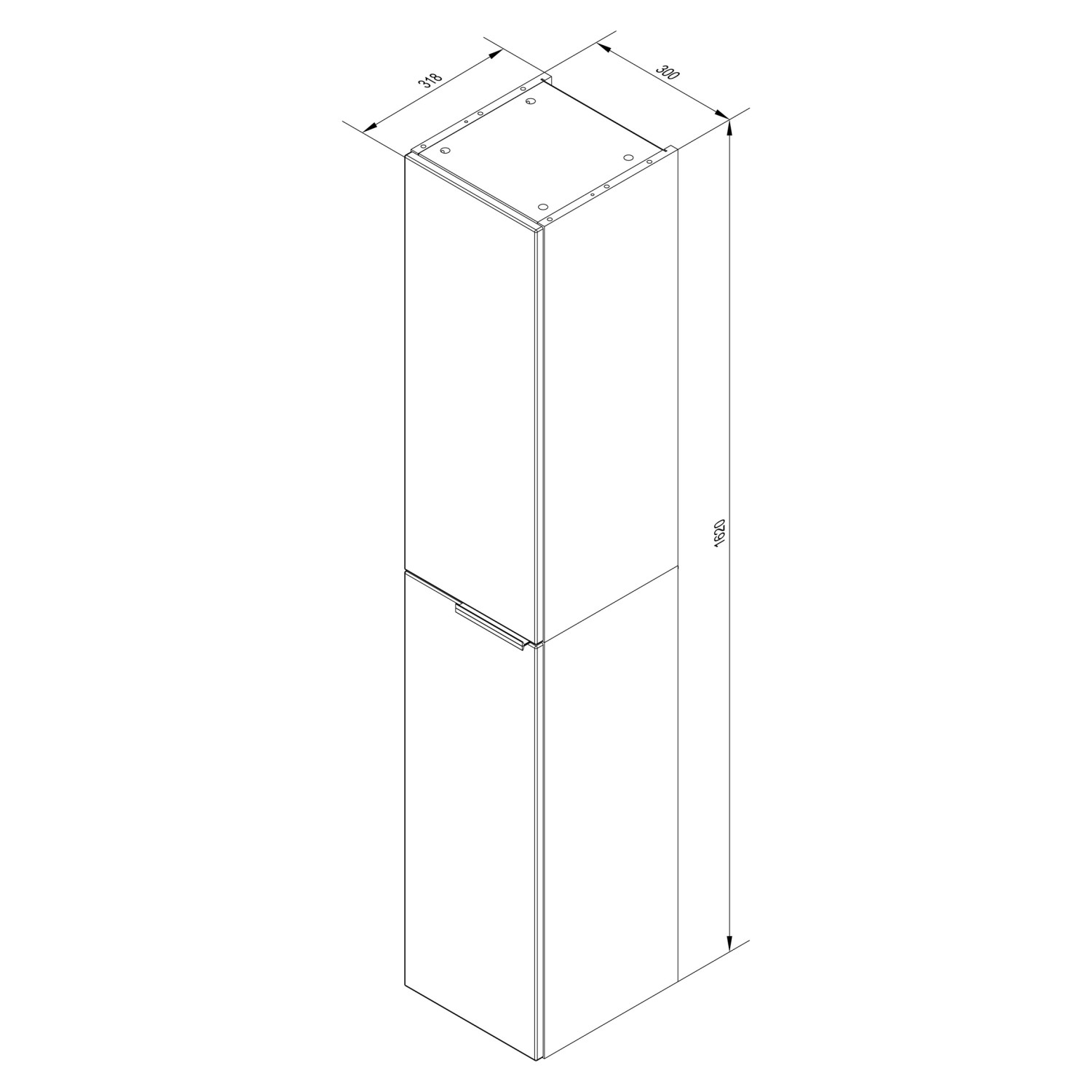 Fackelmann Bad-Hochschrank Luna, Anthrazit, 30 cm breit, mit Maßen. Ideal für Badezimmer.