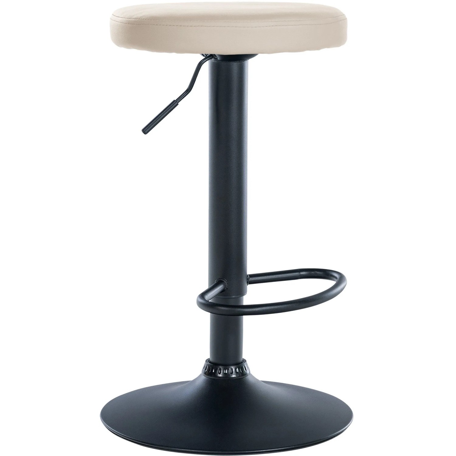 CLP Barhocker Ponte Kunstleder-Bezug Creme/Schwarz