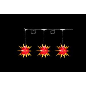 Sterntaler Sternenkette mit 3 rot-gelben Weihnachtssternen, LED, 12cm, für Innen.