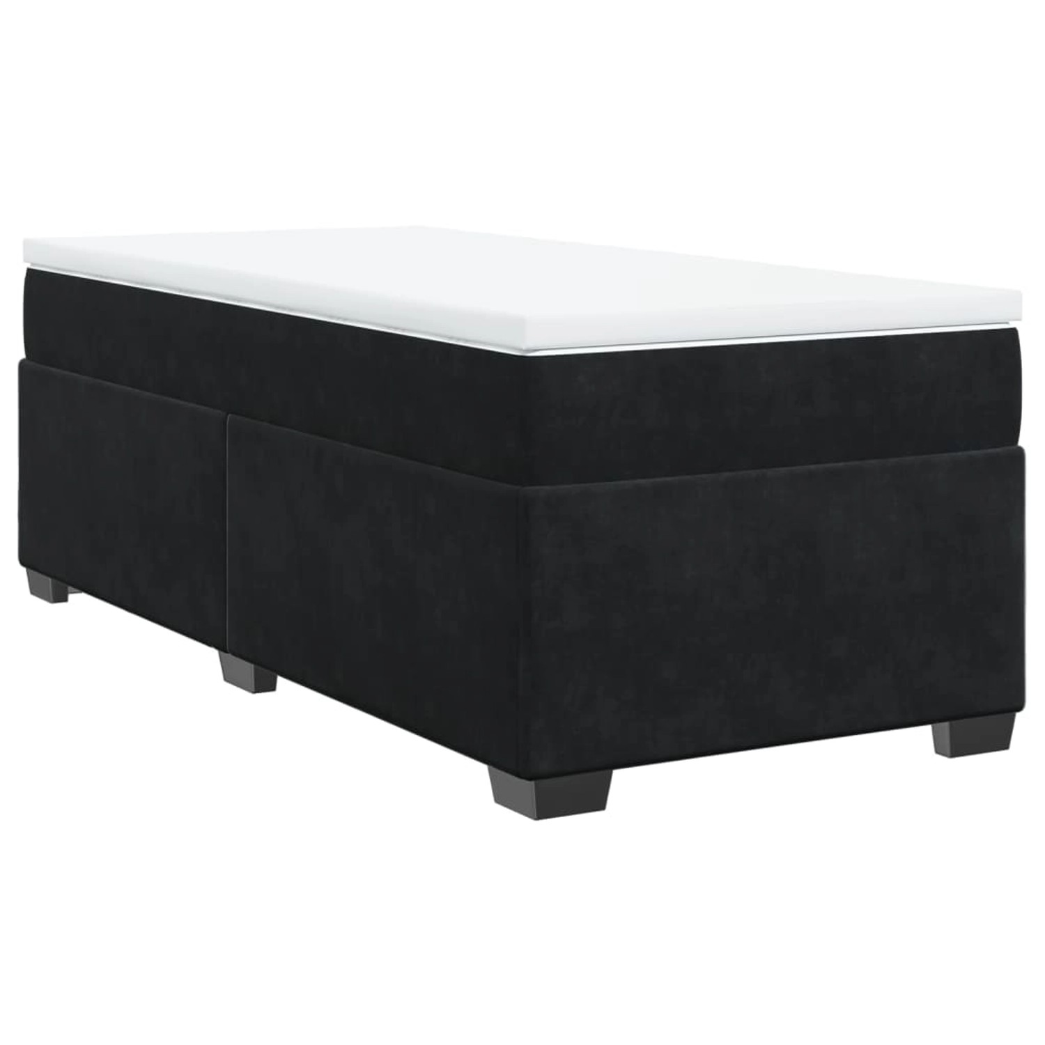 vidaXL Boxspringbett mit Matratze Schwarz 90x200 cm Samt2105715 günstig online kaufen