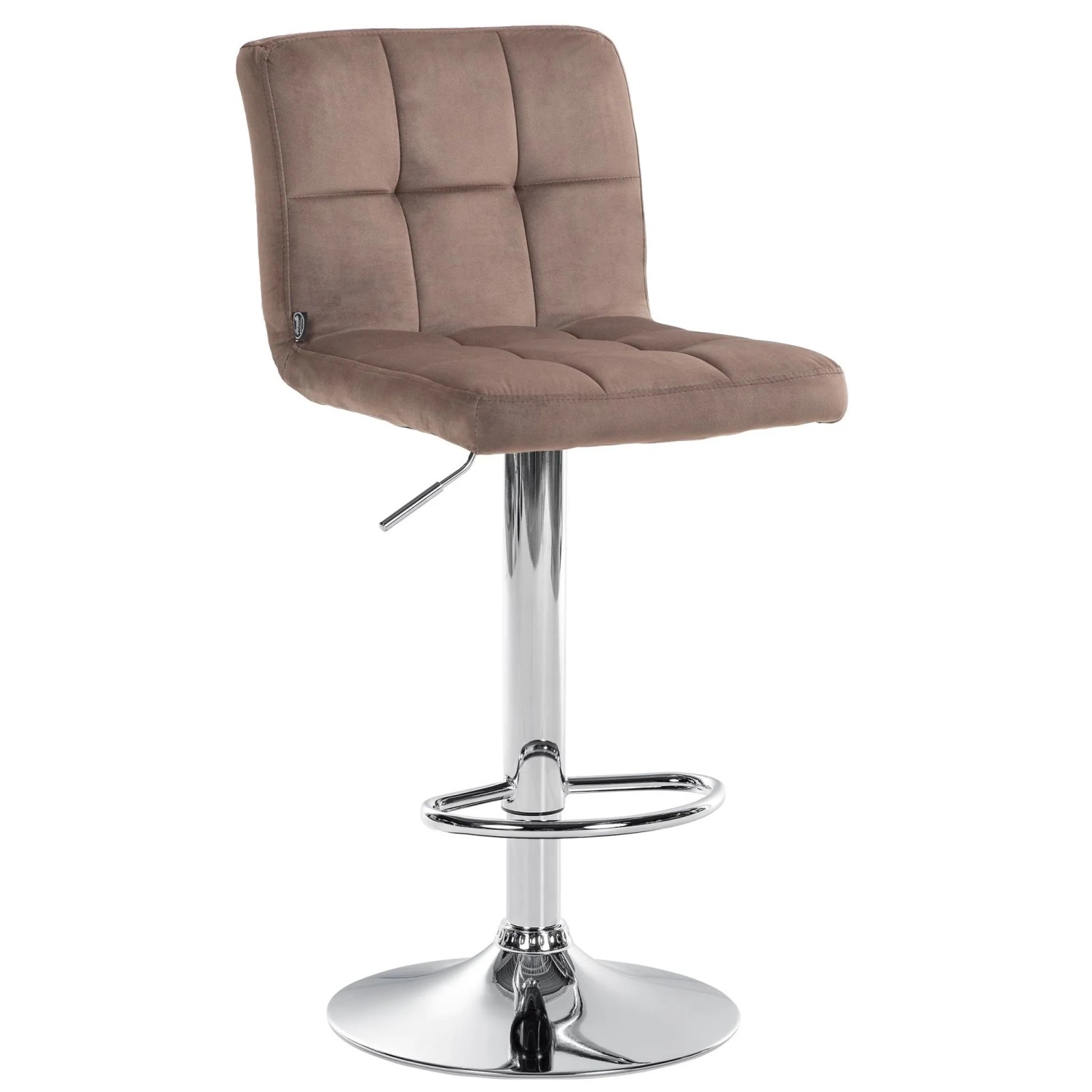DELUKE Barhocker BRISBAN Braun Samt Chrom Barstuhl Mit Lehne Tresenhocker Tresenstuhl