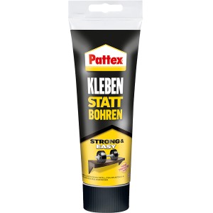 Pattex Montagekleber, Kleben statt Bohren, 250g Tube, weißer Kraftkleber für Innen- und Außenbereich.