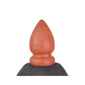 Detailaufnahme: Spitze des anthrazitfarbenen MCW Holz-Sonnenschirms, eckig.