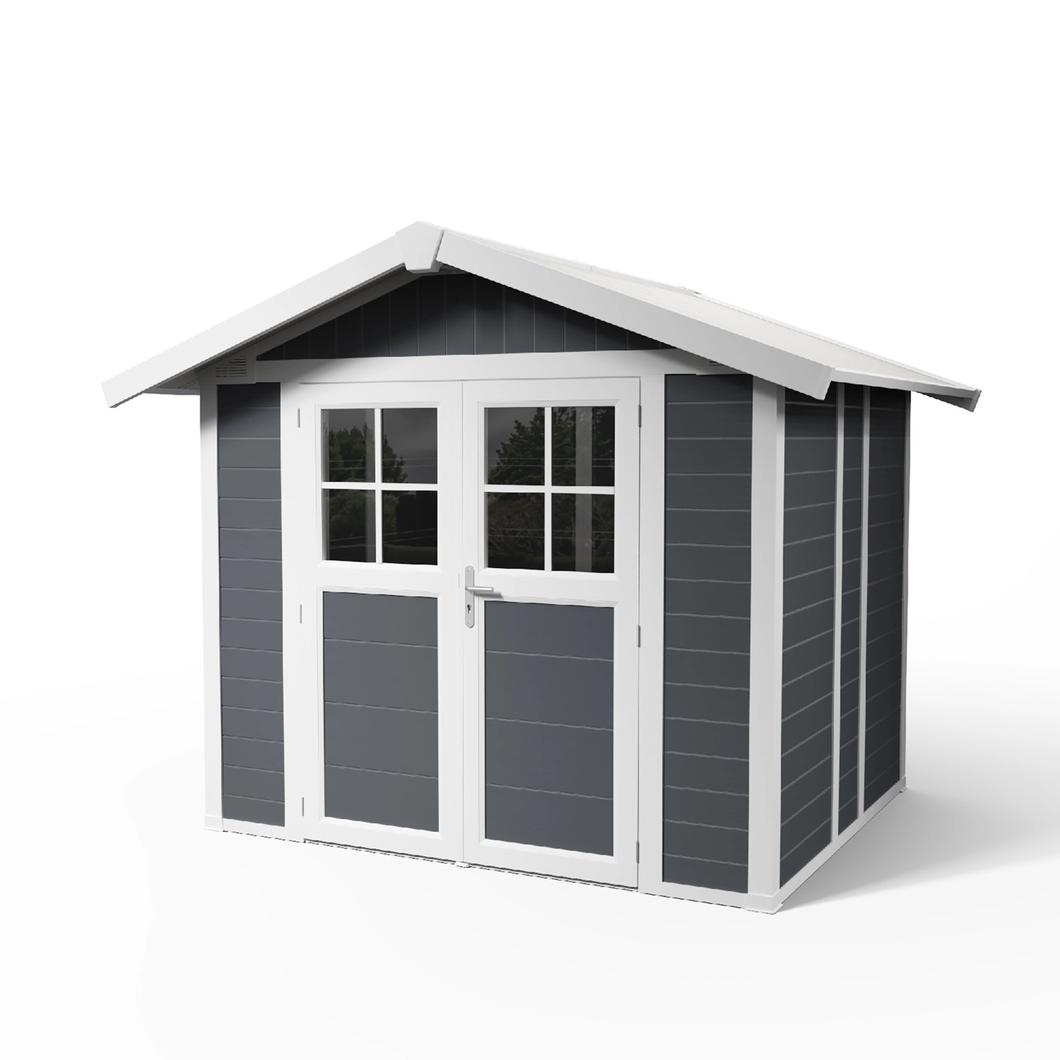 Grosfillex Kunststoff-Gartenhaus Deco 4,9 Dunkelgrau 4,9 m² günstig online kaufen