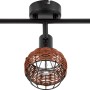 3er Spot Deckenleuchte Buia E14 in Rattanoptik, braun/schwarz.
